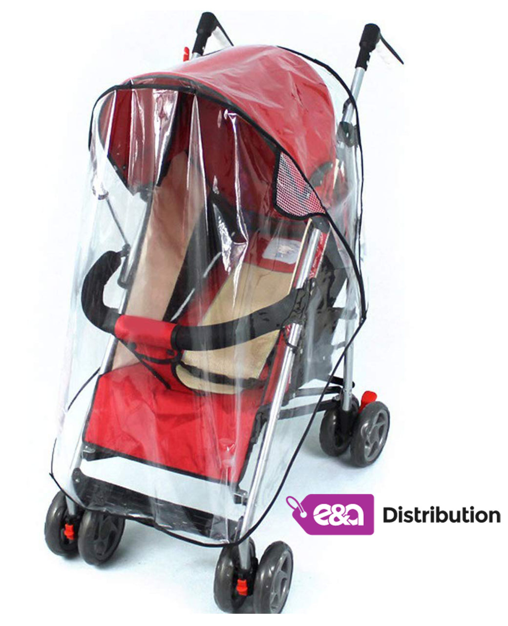 Universal Size Buggy Pushchair Stroller Pram Transparent Rain Cover Easy Fold UK 