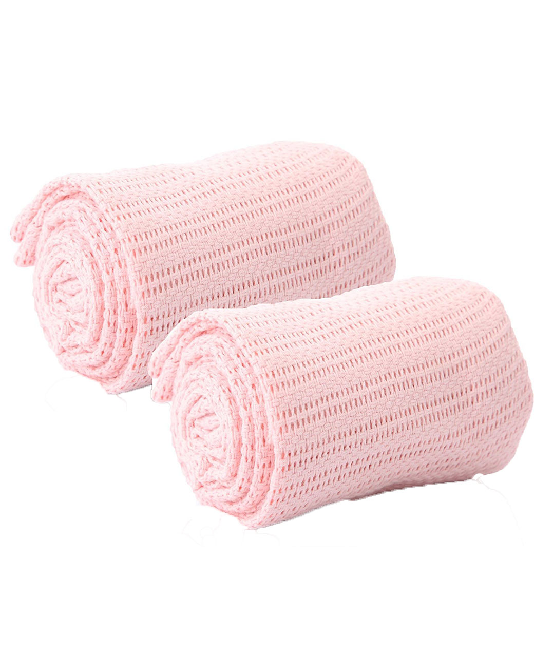 Pair Of 2 Cellular Pink Blanket, Wrap E&A Distribution