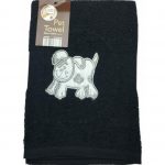 Black dog cotton towel 60x120cm
