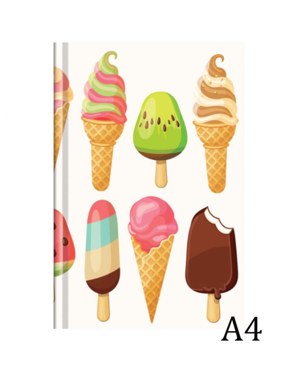 a4 ice cream hardback notebook