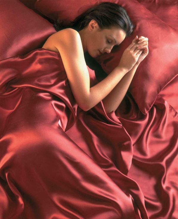 red satin duvet cover