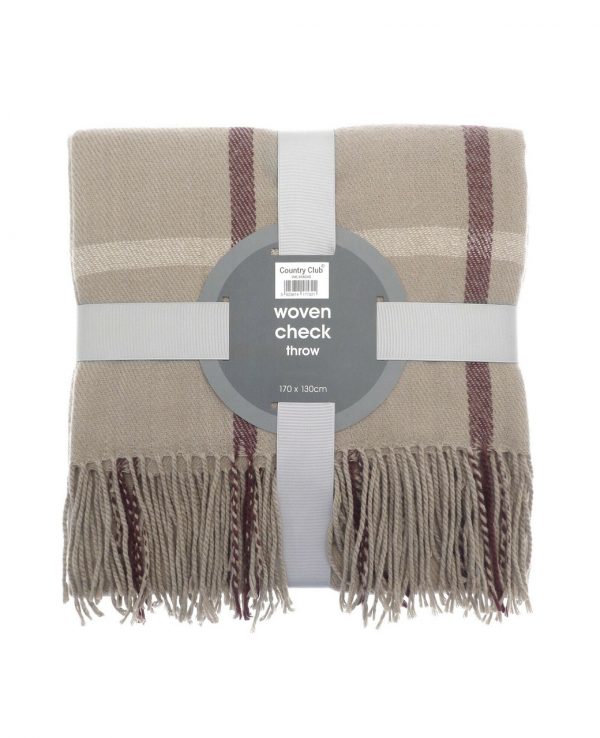 Brown Woven Throw Blanket 2-throws home decor, checked pattern throw blanket, check print fleece blanket
