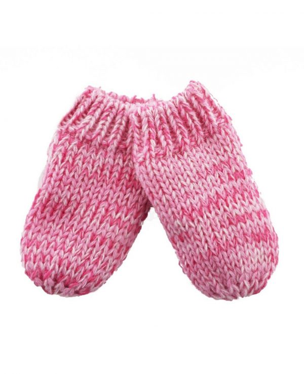 Newborn Knitted Baby Hat and Mitten Set Pink- newborn baby hat and mitten set 2