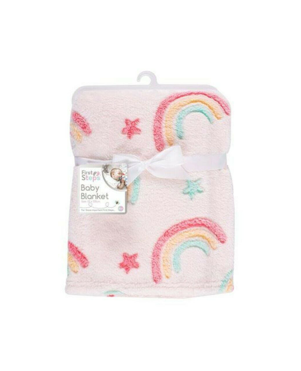 Soft Fur Baby Blanket Rainbow Pattern Boy Girl Unisex E&A Distribution