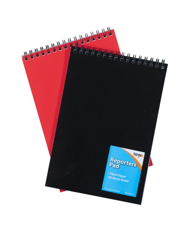 A5 lined flip notebook with spiral, reporters pad