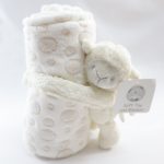 Cream Monkey Hug Toy Blanket