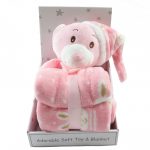 Pink Teddy Toy Blanket