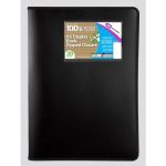 A5 Display Book with Zipped Closure with 20 Plastic Pockets Presentation Folder with Plastic Sleeves Black Copy Safe Cover