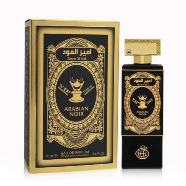 Arabian Noir 80 ml black and gold package and bottle