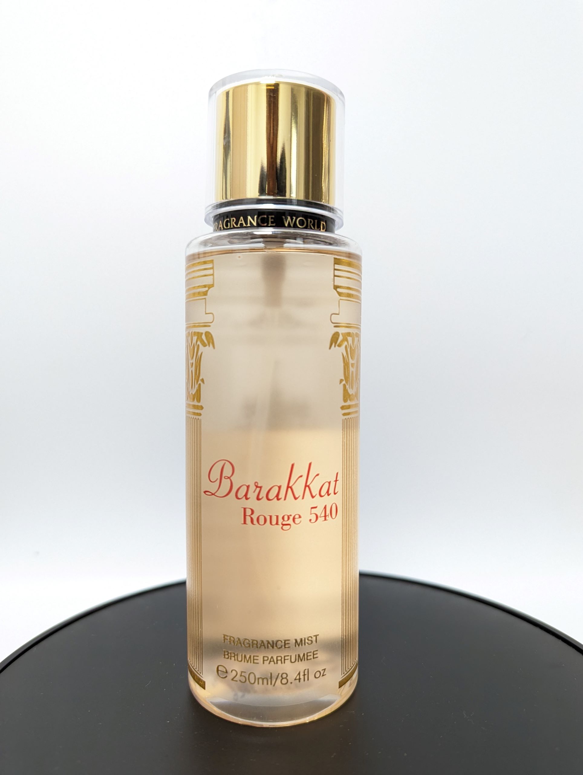 PXL_20231026_093022254 Barakkat Rouge 540 250ml Fragrance Body Mist Inspired by Baccarat Rouge