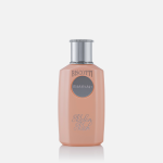 Front view of 'Biscotti Melon Misk': A salmon pink and silver Khadlaj perfume for women
