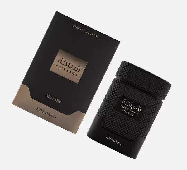 Khadlaj Shiyaaka Shadow- Top-down view of packaging and product