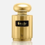 Front view of: 'La Fede Celebrity Crush 100ml EDP by Khadlaj Perfumes' a gold perfume