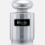 Front view of: 'La Fede Celebrity Fame 100ml Cirtus EDP by Khadlaj Perfumes'. Silver perfume for unisex