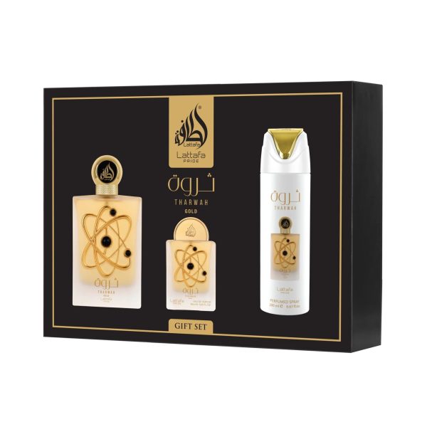 Image of main box of the tharwah gold giftset range