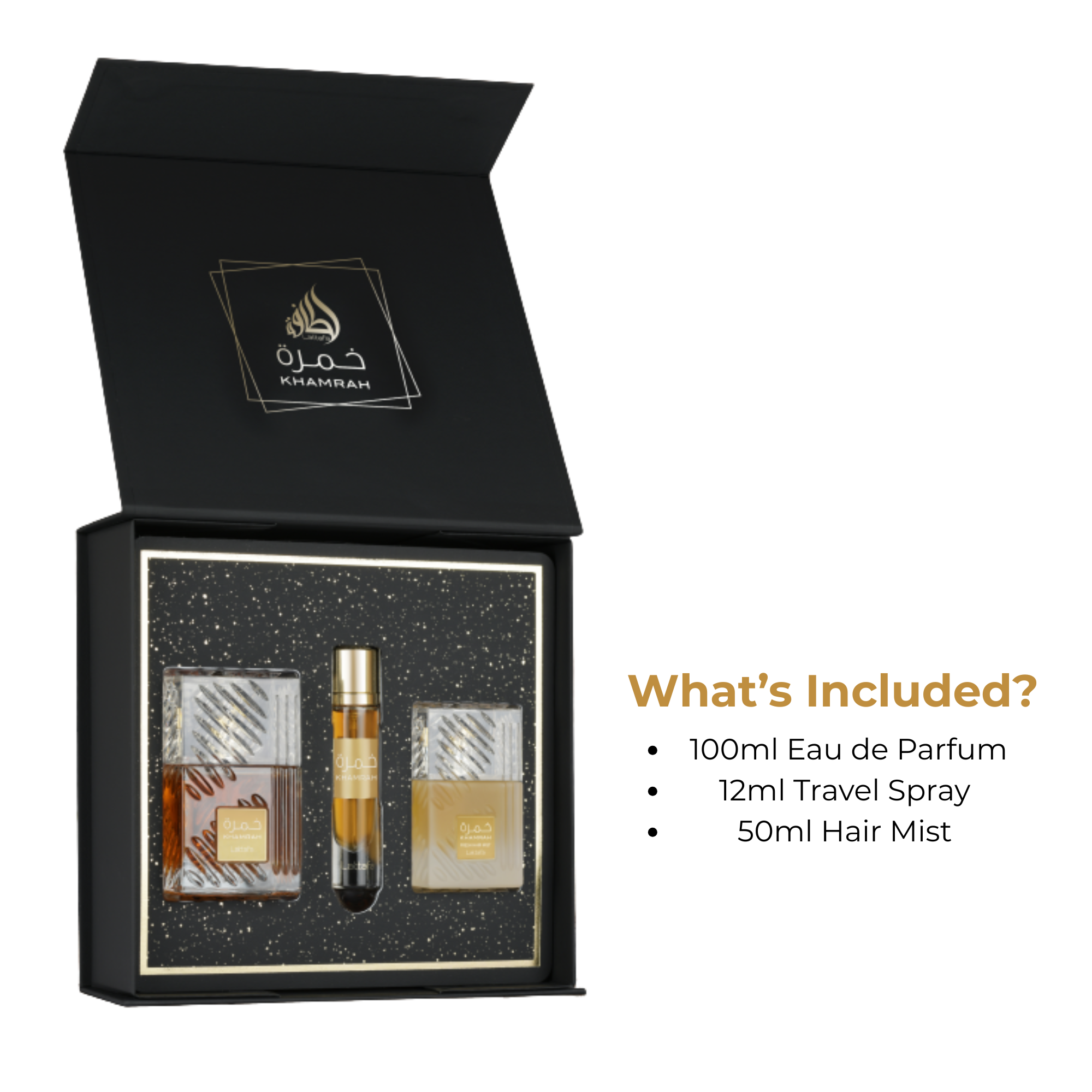 Kharmah Lattafa Fragrance Giftset - What's Included Kharmah Lattafa Fragrance Giftset - What's Included
