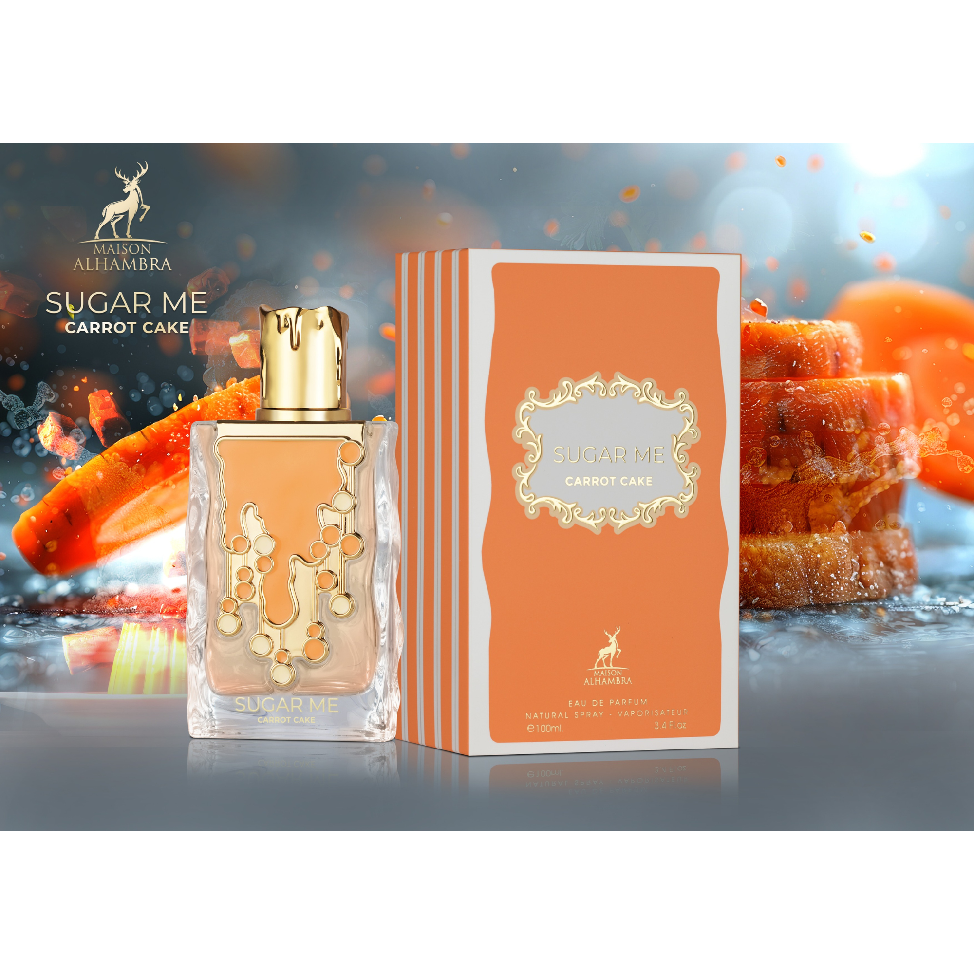 Maison Alhambra Sugar Me Carrot Cake Eau de Parfum (Perfume & Box) Maison Alhambra Sugar Me Carrot Cake Eau de Parfum (Perfume & Box)