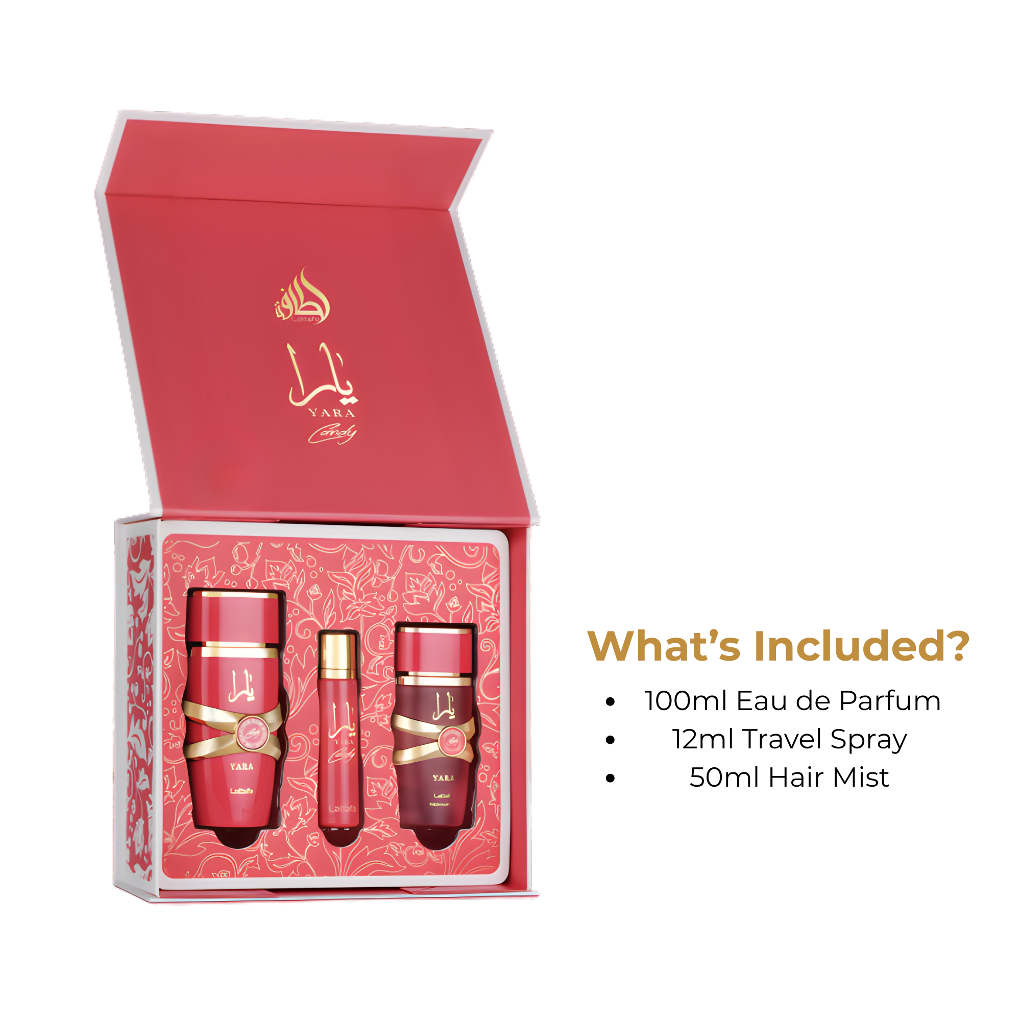 Yara Candy Lattafa Fragrance Giftset What's Included Yara Candy Lattafa Fragrance Giftset What's Included