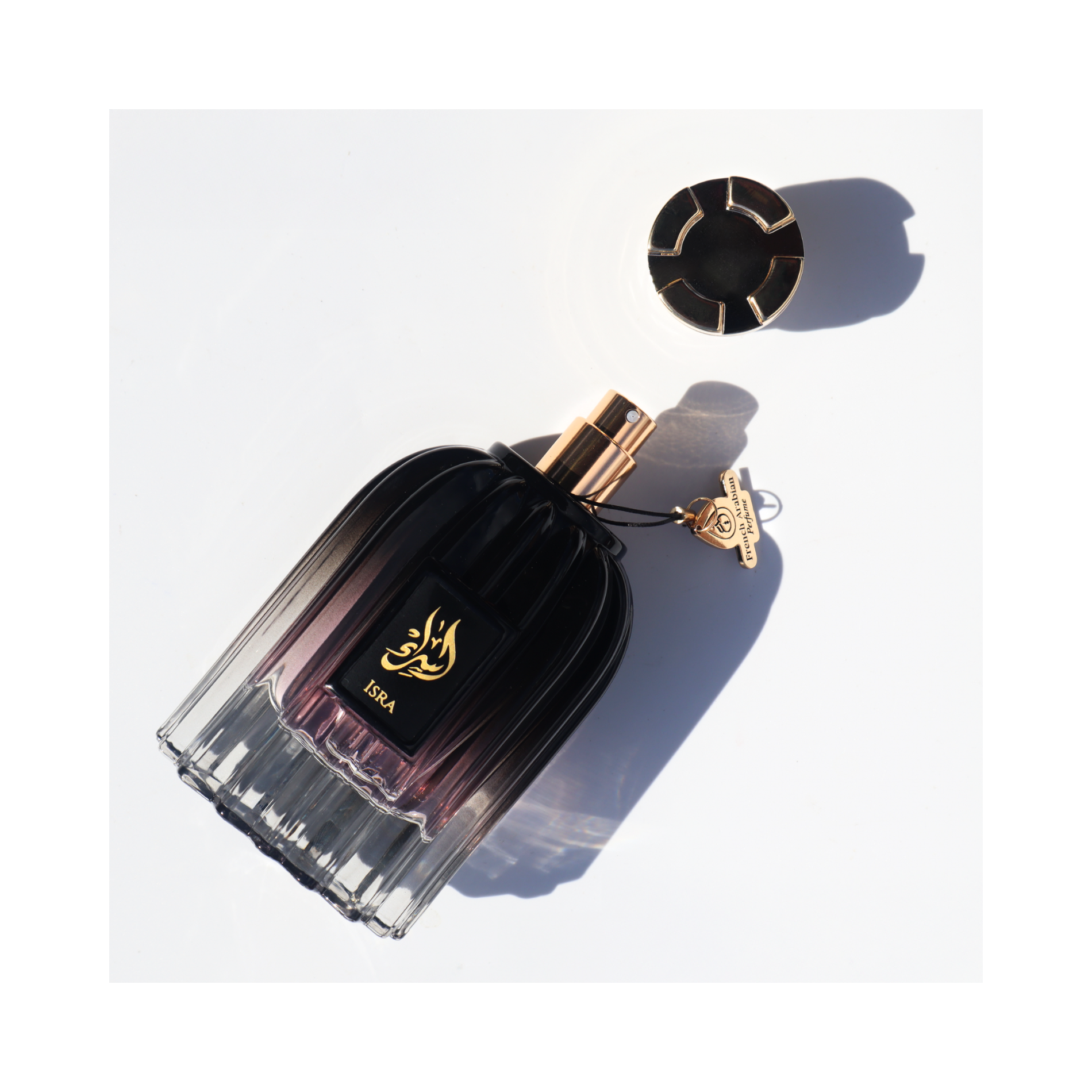 2 French Arabian Perfume isra royal collection unisex fragrance (Top-down view of perfume with no lid)