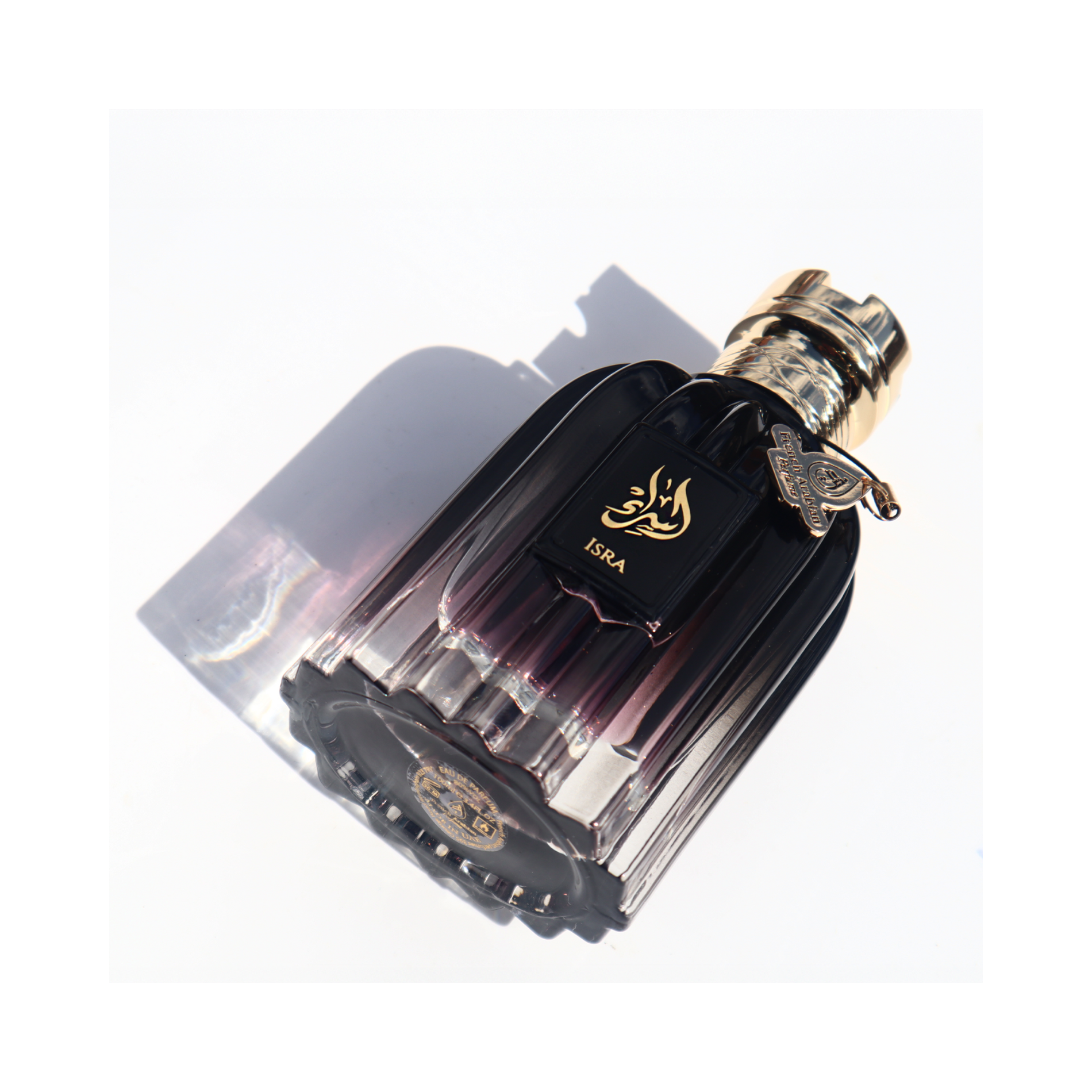 French Arabian Perfume isra royal collection unisex fragrance (Top-down view of perfume) French Arabian Perfume isra royal collection unisex fragrance (Top-down view of perfume)
