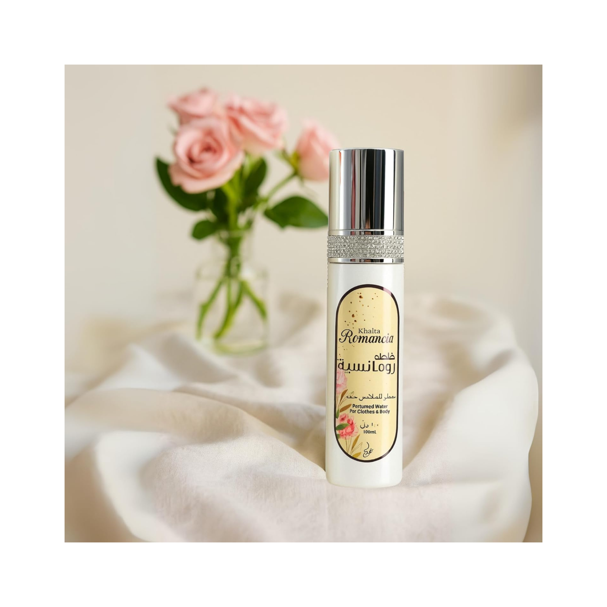 Khadlak Khalta Romancia Perfumed Water - Alcohol-Free (Roses Background)